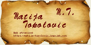 Matija Topolović vizit kartica